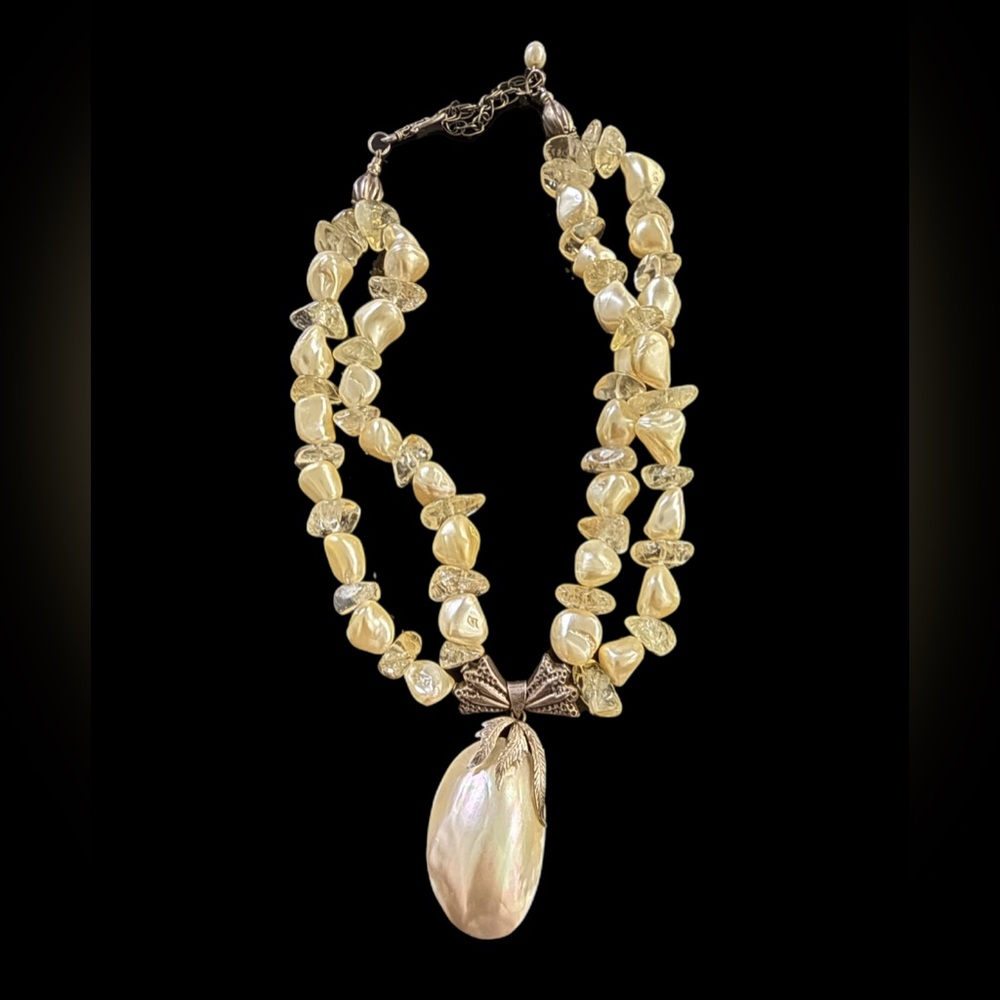 Large Vintage 1940'S Elaborate Pearl Sterling Necklace